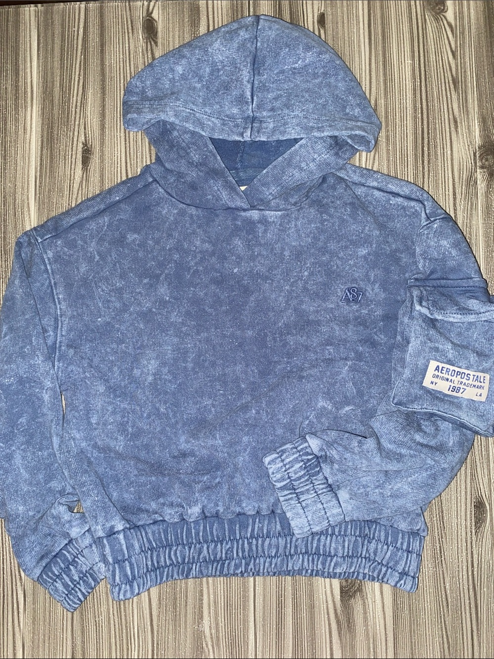 Aeropostale Kids Blue Washed Pullover Hoodie Size S